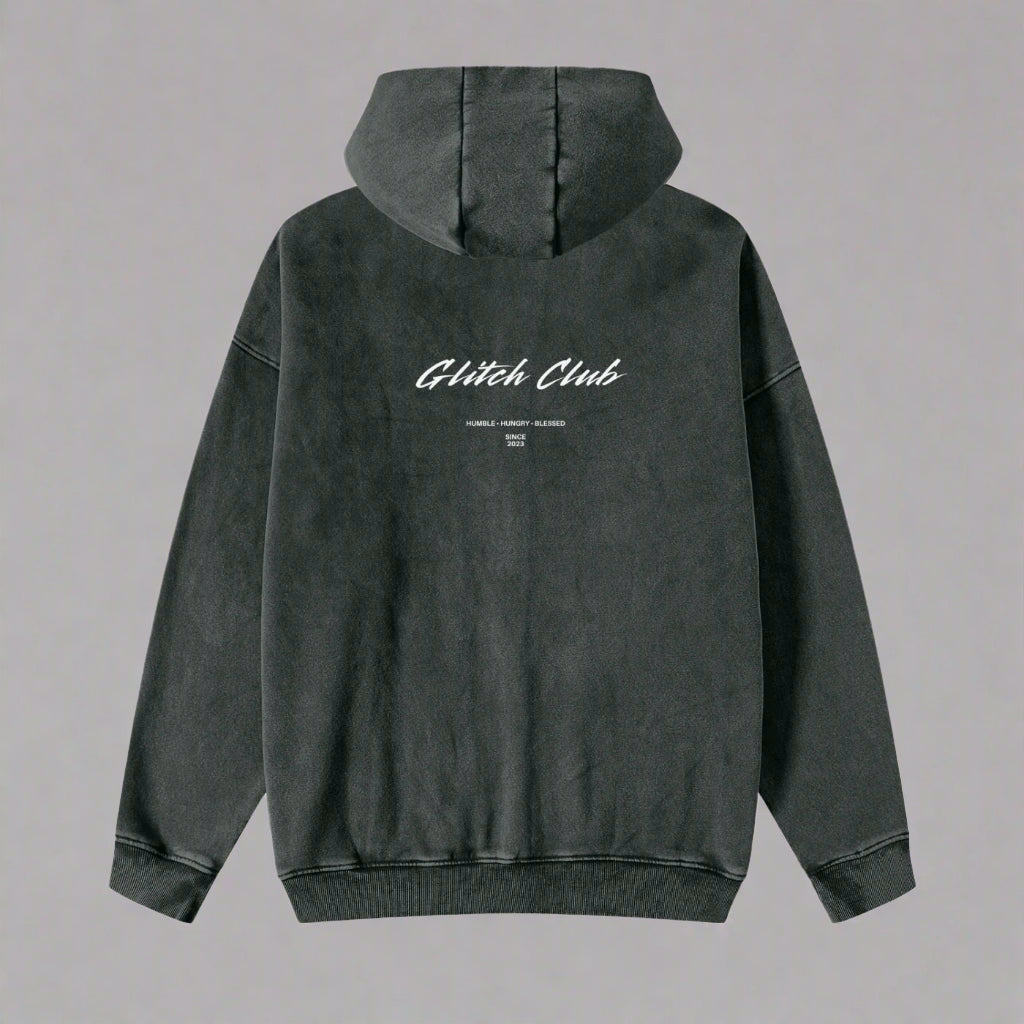 Glitch Club Zipped Green Hoodie