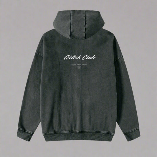 Glitch Club Zipped Green Hoodie